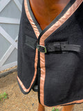 Kersey Wool Rug Black with Metallic Rose Gold Trims - Million Dollar Store Framework